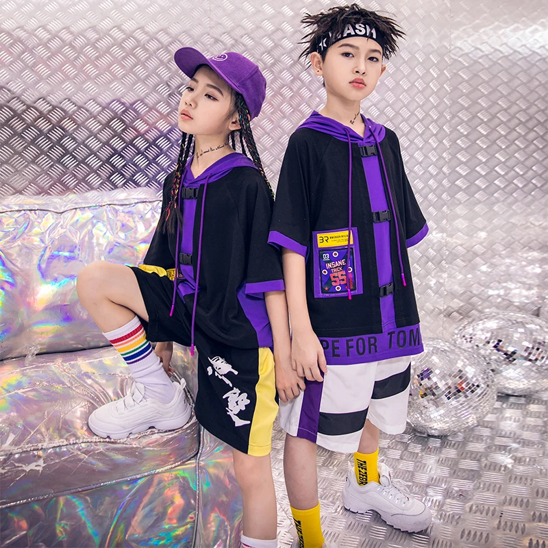 Детские танцевальные костюмы в стиле хип-хоп для мальчиков свободная толстовка с