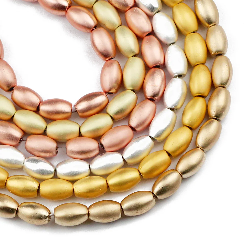 Матовые золотые и Серебристые бусины из гематита 8 Х5 мм|Бусины| |