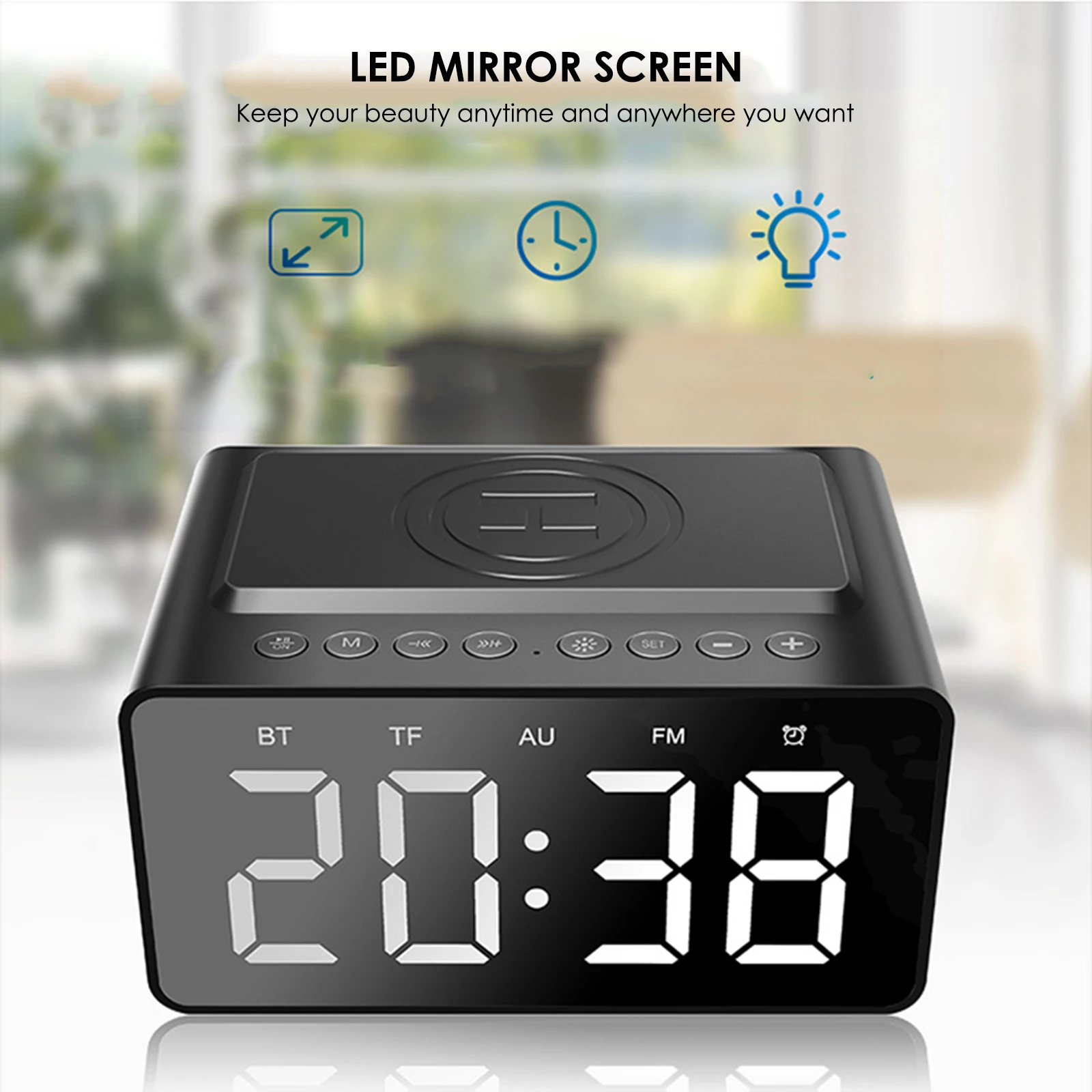 Беспроводной Bluetooth-будильник динамик цифровой светодиодный дисплей телефонный