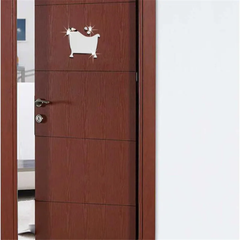 1 Набор стильных персональных 3D акриловых зеркальных настенных наклеек для