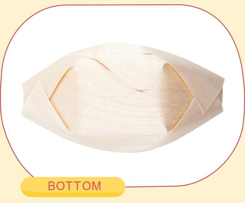 50x finger food- bowls, "boat" biodegradable wood cake tool bar accessory disposable party tableware