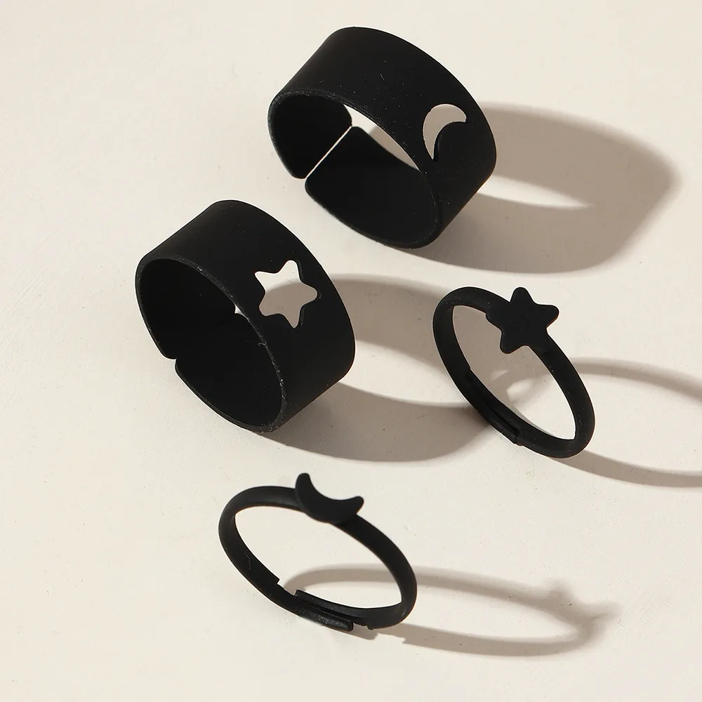 

2 Pieces of elegant male and female couples copper open ring hollow butterfly decoration casual party geometric punk ring
