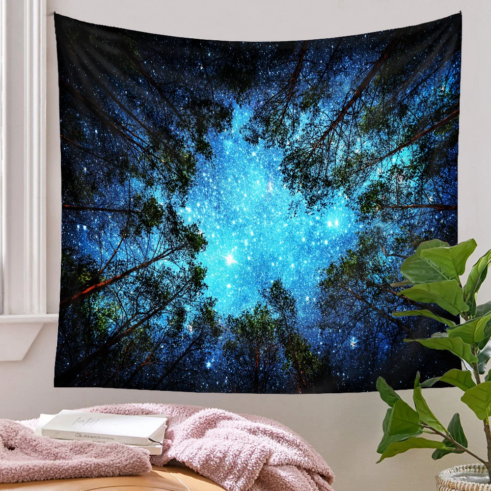 

Starry Forest Tapestry Wall Hanging Starry Night Tapestry Galaxy Tapestry Mandala Bohemian Tapestry Milky Way Tapestry Night Sky