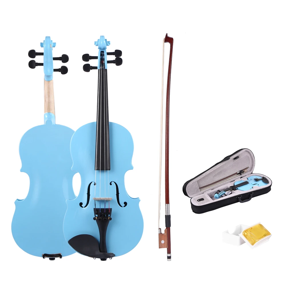 hot sale violin set classic delicate texture 18 splint bright acoustic violin fiddle wrosin case bow muffler exerciser set free global shipping