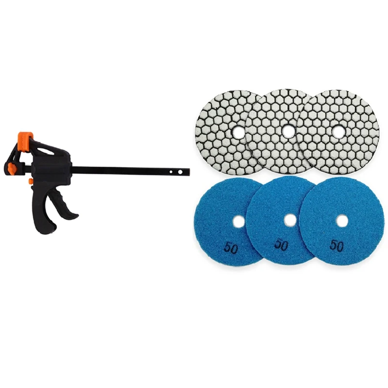 

Новинка-1 шт. 4-дюймовый быстросъемный зажим с храповым механизмом и 6 шт. 100 мм 50 насадок для сухой полировки