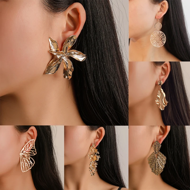 Необычные серьги подвески для женщин модные блестящие большие длинные