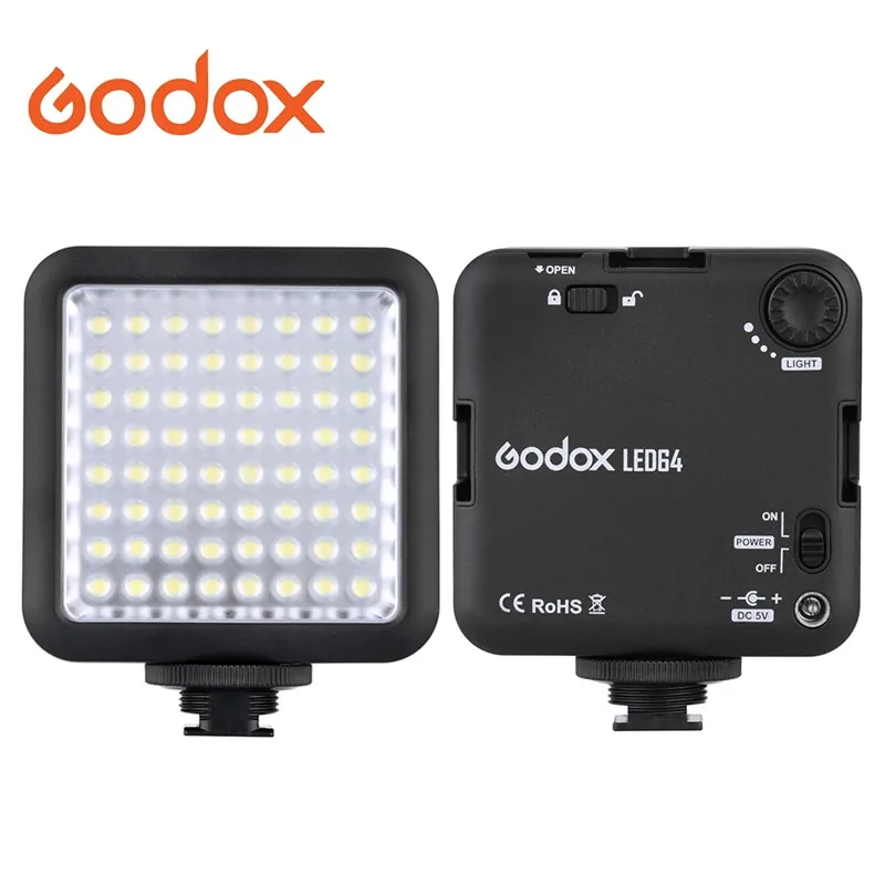 Godox 64 светодиодный видео светильник для DSLR камеры видеокамеры Мини DVR как
