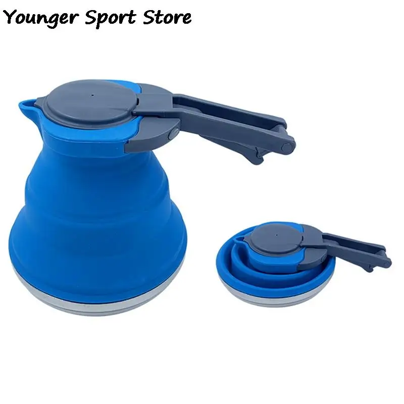 

Портативный Силиконовый чайник, складной походный чайник объемом 1,5 л с дном из нержавеющей стали