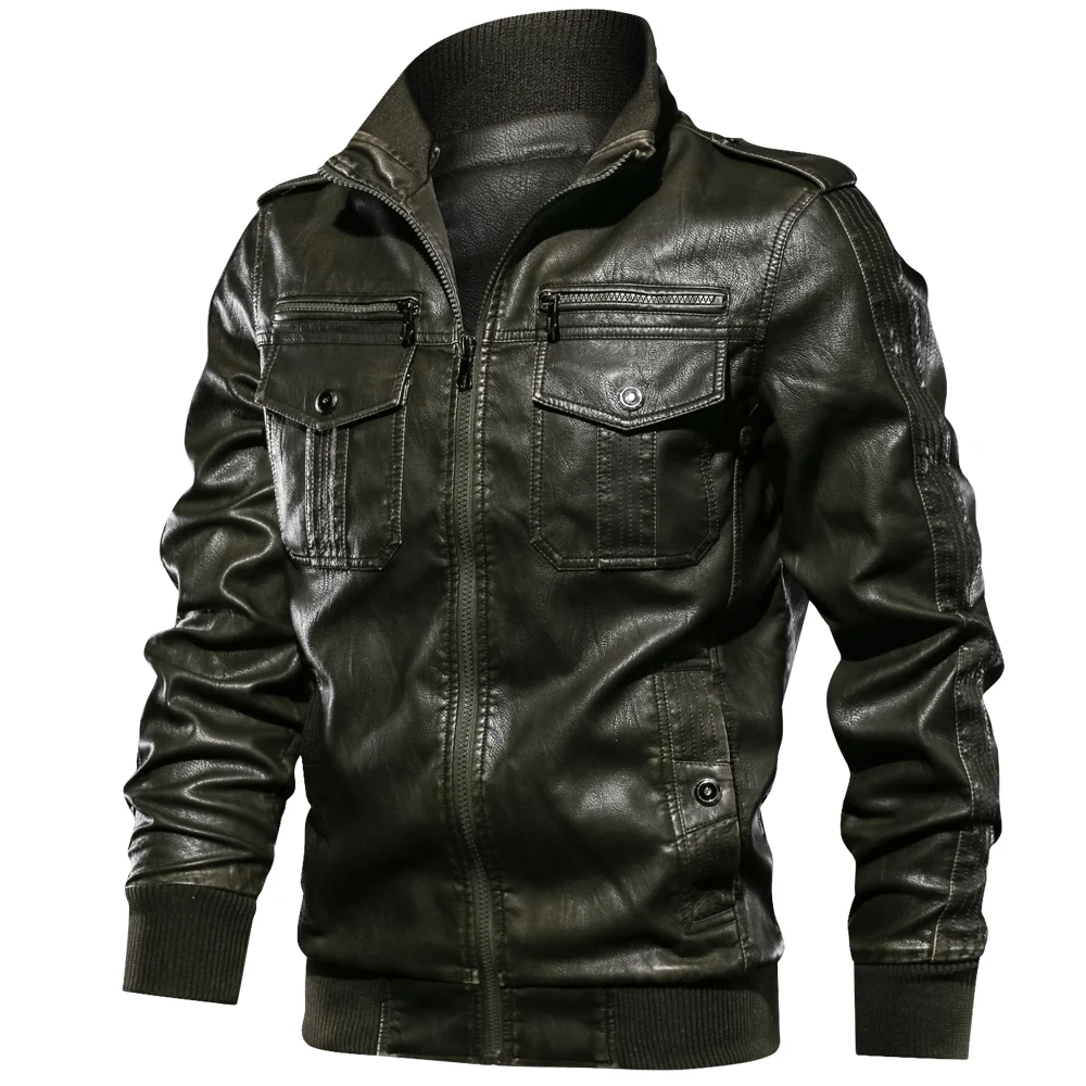 

Leather Jacket Men Windbreaker Motorcycle PU Leather Coats Male Euro Size Mens Jackets Dropshipping