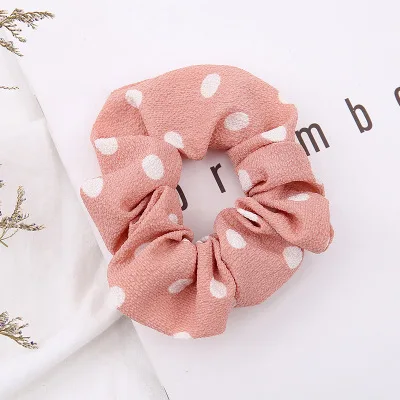 Pink Новинка, Женская эластичная лента для волос в горошек, резинка для волос, повязка для волос, аксессуары для волос, резинки для волос для женщин - Цвет: Pink
