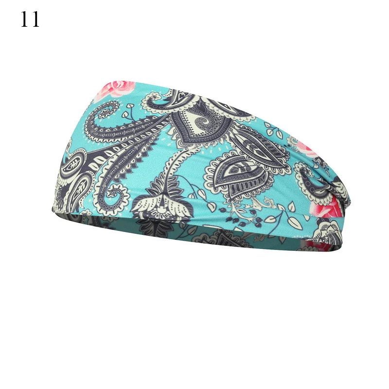 

Fashion Printed Sweatband Turban Bandage For Women Summer Sports Sweat Headband Elastic Stretch Yoga Hair Bands Sports Safety