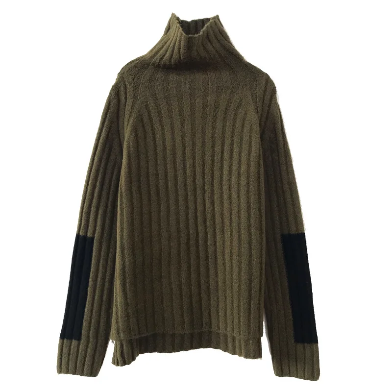 

Woman Sweaters Turtleneck Pullovers Stretch Striped Korean Knit Top Plus Size Harajuku Fall Winter Clothes D826
