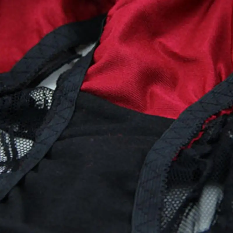 Модные женские трусы со шнуровкой низкая талия для девочек черный красный