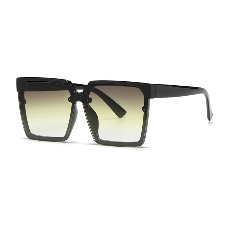 

New Big Square Sunglasses Women Gradient Lens Plastic Frame Female Eyewear Men 2021 Simple Stylish Eyeglasses Ladies