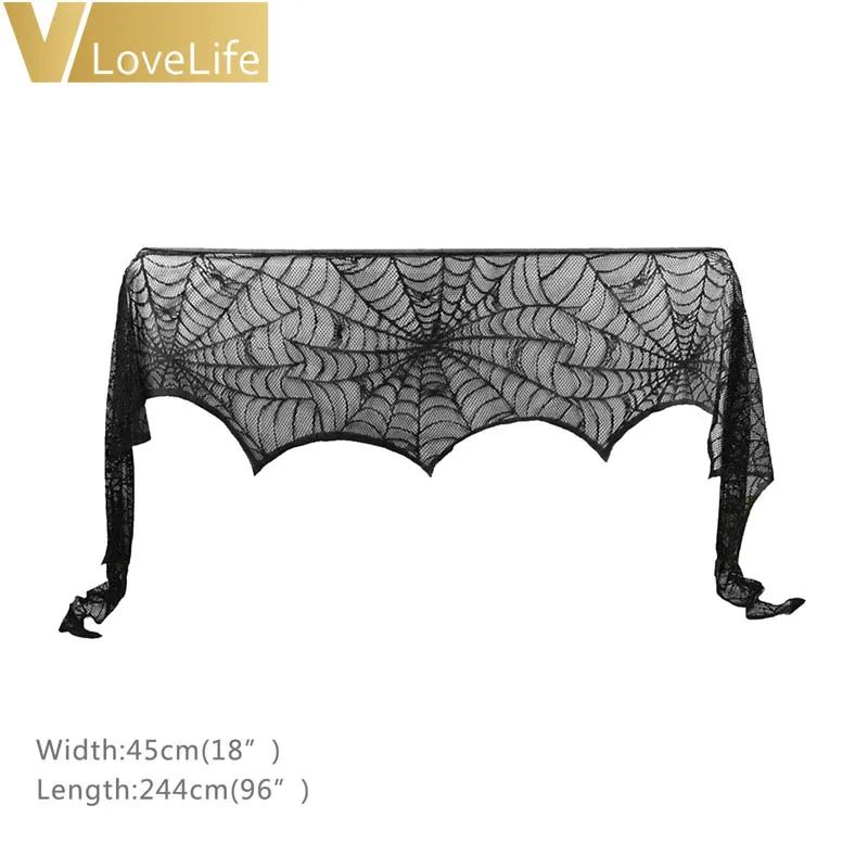 Украшение на Хэллоуин кружевная паутина для камина каминная полка шарф