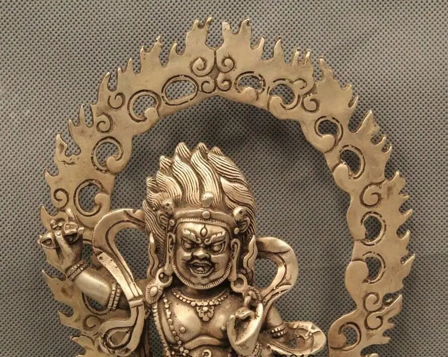 10 дюймовая стандартная Серебряная скульптура Mahakala|Статуи и скульптуры| |