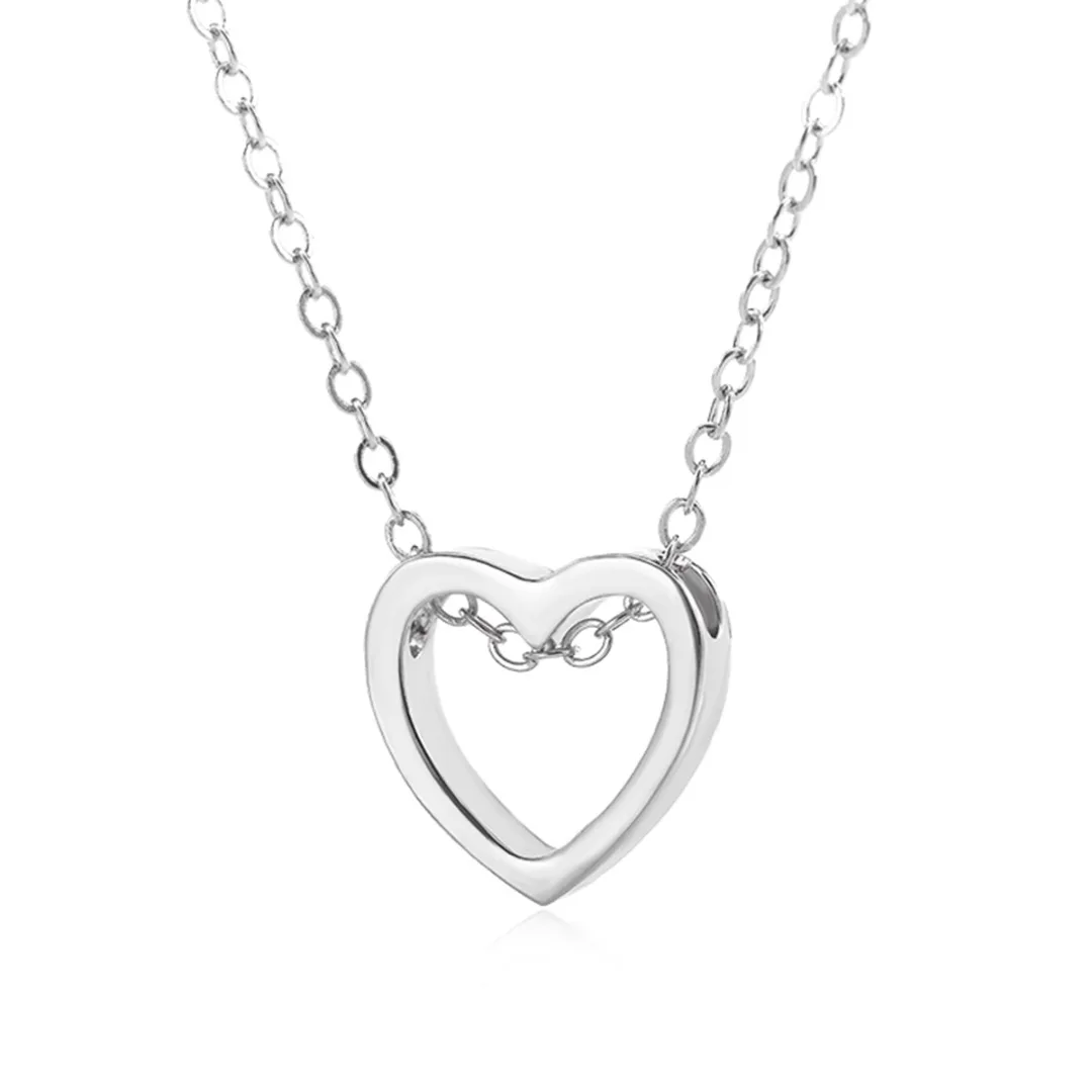 Love Heart Pendant Necklace Ladies Girls Chic Hollow Clavicle Chain Charm Jewelry Lovers Valentine Birthday Gift | Украшения и