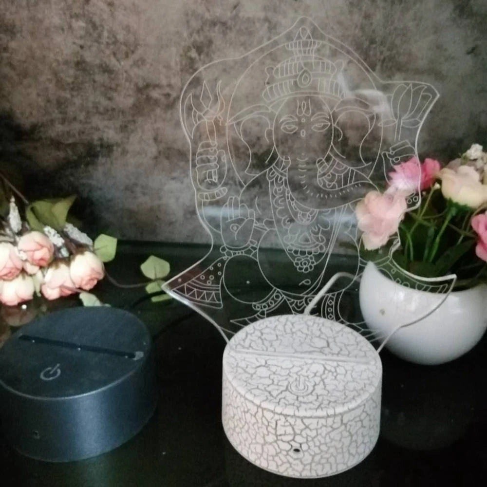 

Led 3D Night Light Buddhism 4 Pattern Figure Nightlight for Child Bedroom Decor Desk Lamp 16 Color with remote
