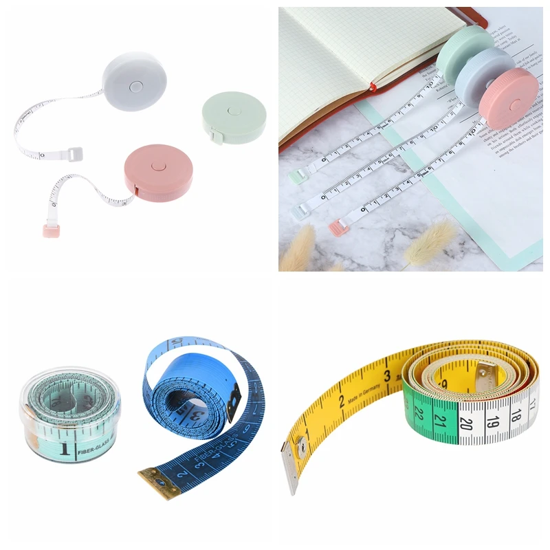 

HELTC 1.5m/2m Tape Measures Portable Retractable Ruler Kids Height Ruler Centimeter Inch Roll Tape Soft Sewing Measuring Tape
