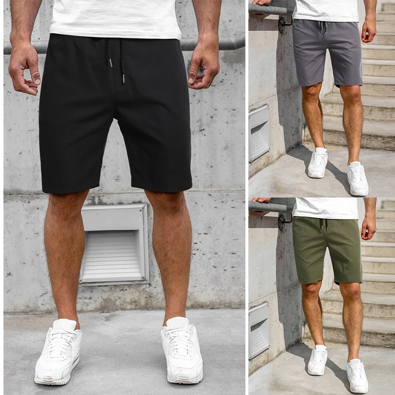 

Мужские повседневные однотонные модные шорты с геометрическим принтом