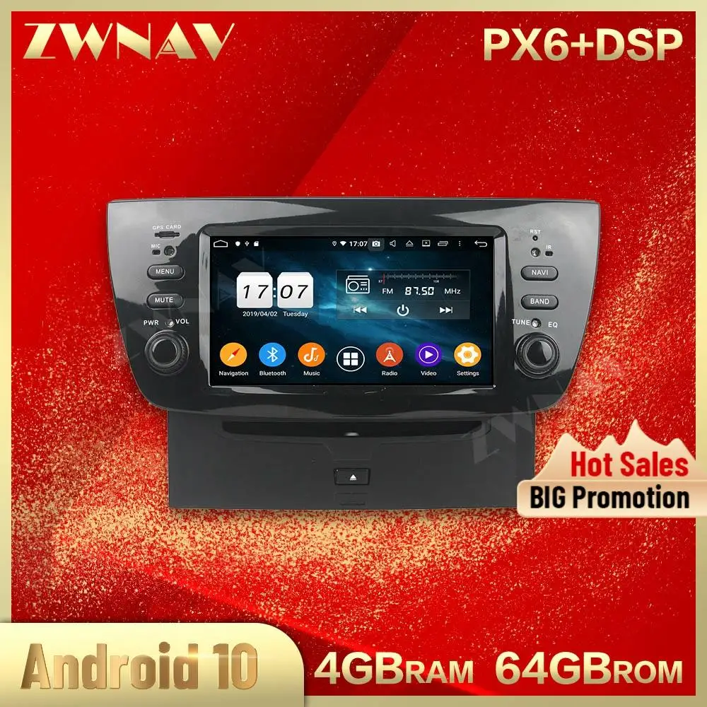 2 din PX6 Android 10 0 экран Автомобильный мультимедийный плеер для Fiat DOBLO 2010 2014 аудио
