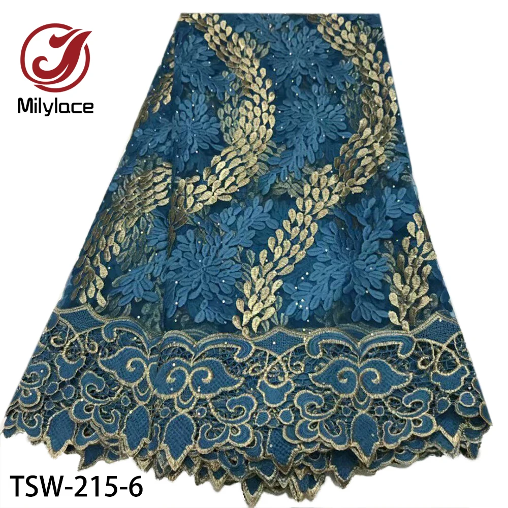 Milylace последняя нигерийская Кружевная Ткань 5 ярдов смешанных цветов вышивка