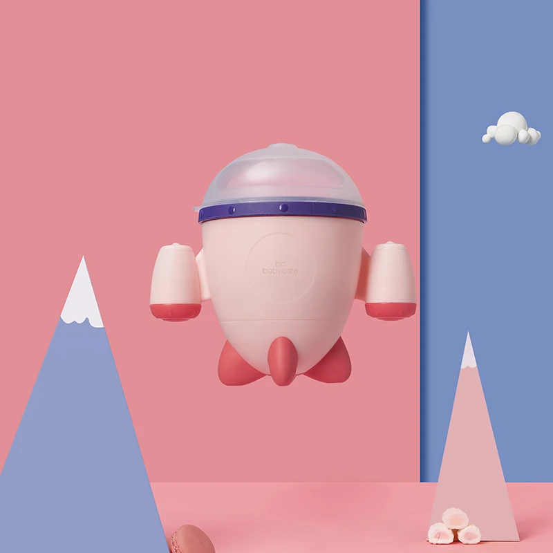 pink 280 мл портативная ракета детская чашка для закусок анти-брызг контейнер для детского питания чашки многоразовые молнии Силиконовые пищевые прибор для хранения фруктов контейнеры - Цвет: pink