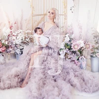 haute couture babyshow tiered folded tulle maternity dresses for photo shoot loose beach summer dress fast free shipping dhl
