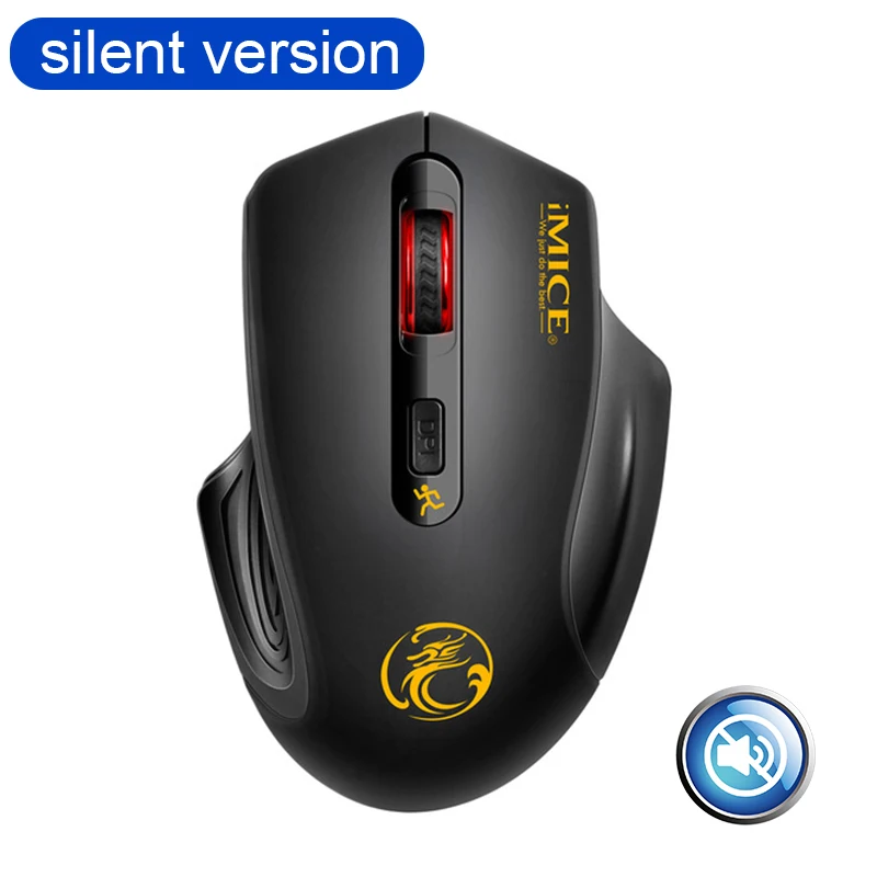 IMice, беспроводная мышь, 4 кнопки, 2000 dpi, Mause, 2,4G, оптическая USB Бесшумная мышь, эргономичные мыши, беспроводная мышь для ноутбука, компьютера, компьютера - Цвет: old Black Silent