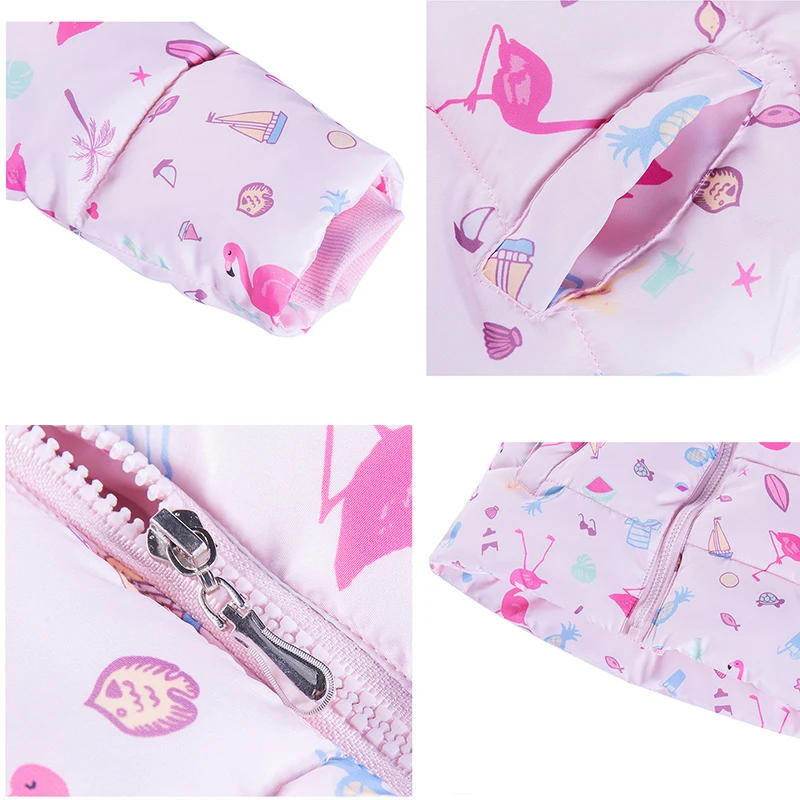 Scsech/детские куртки с рисунком граффити и Фламинго для мальчиков девочек зимнее