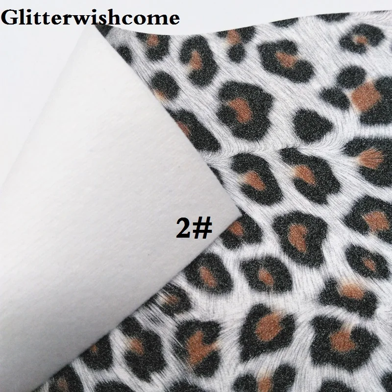 Glitterwishcome 30X134CM Vinyl For Bows Printed Leopard on Suede Faux Leather Sheets for GM080 | Дом и сад
