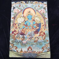 35 thangka embroidery tibetan buddhism silk embroidery brocade green tara guanyin bodhisattva holding lotus in hand thangkas