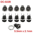 2510 шт., 5,5x2,1 мм, DC-022B, источник питания постоянного тока, гнездовой разъем для монтажа на панель, разъем DC022B, 5,5*2,1 мм, адаптер постоянного тока для зарядки