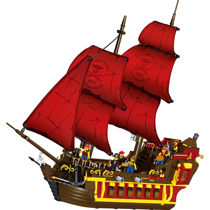 1436 Pcs Bricks Caribbean Pirates Ships Set Black Pearl Ship Model Building Blocks Boy Christmas Birthday Gifts Kids Toys