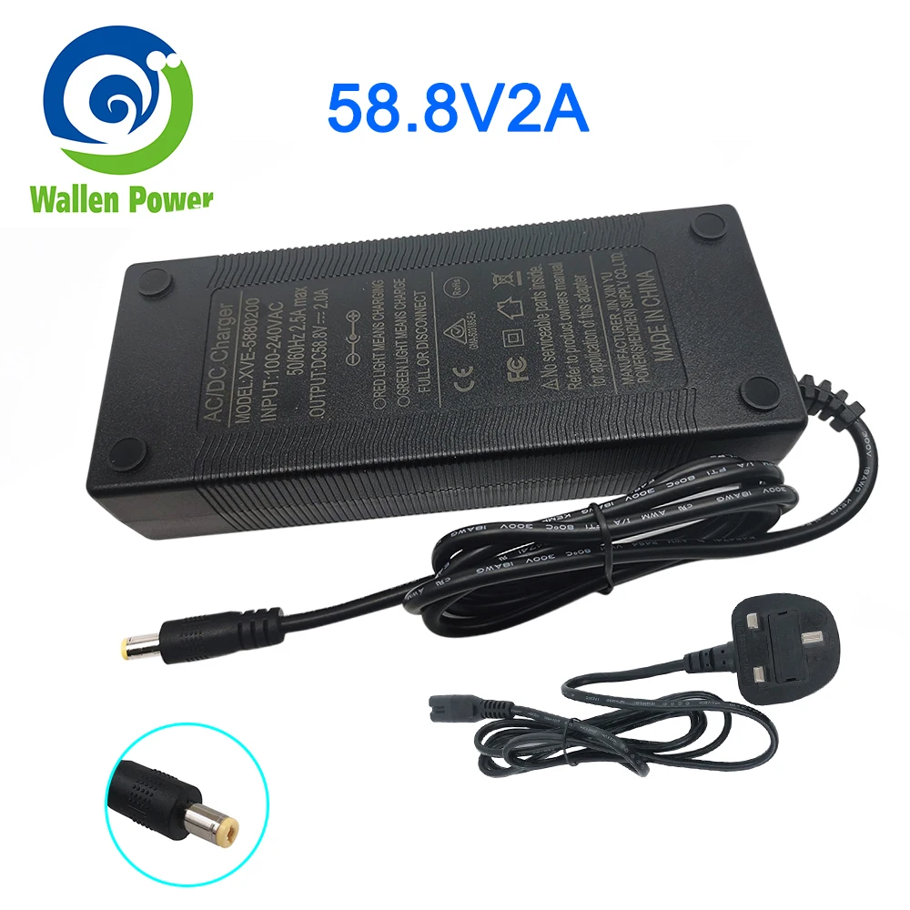 58 8 V 2A литий ионный аккумулятор зарядное устройство Электрический Скутер DC порт