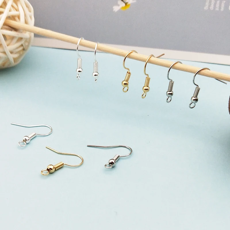 100 шт. золотые/белые крючки для сережек-гвоздиков | Украшения и аксессуары