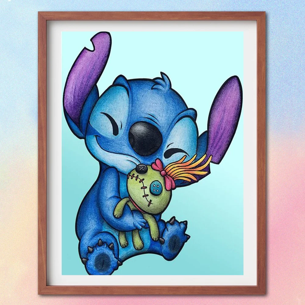 

Disney DIY Full Drill Round Diamond Embroidery Lilo & Stitch 5D Diamond Painting Picture Mosaic Cross Stitch Home Wall Art