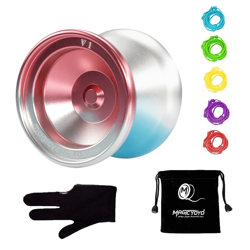

MAGICYOYO V1 Unresponsive Metal Professional Yoyo Ball 5 Strings and Yo-Yo Glove for Kids Beginner