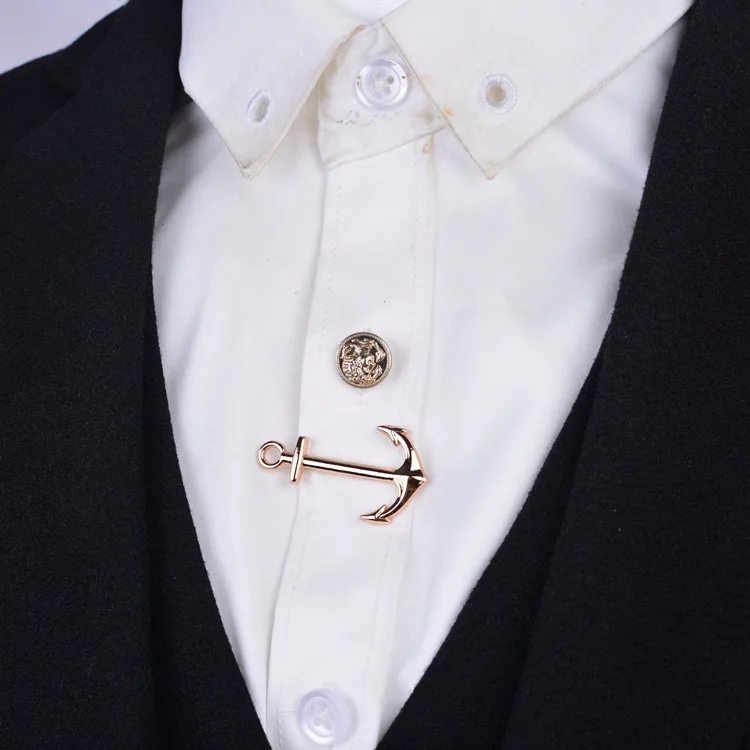 New fashion Gold Silver Anchor Tie Clips for Mens Necktie tie bar clasp clip pins Personality Business Jewelry Gift | Украшения и