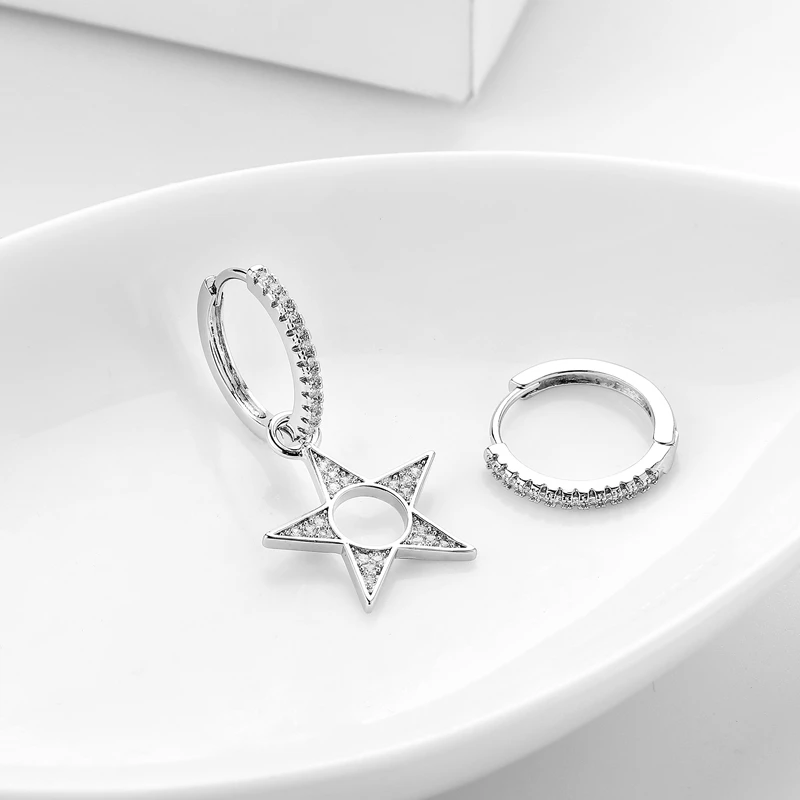 Новые модные серьги кольца SIPENGJEL с полой звездой высококачественные