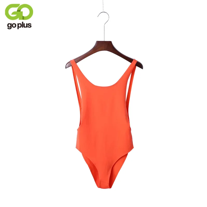GOPLUS Sexy Bodysuit 2022 Summer Orange Sleeveless Backless Women Jumpsuit Bandage Body Romper Casual Ladies Slim C3996 |