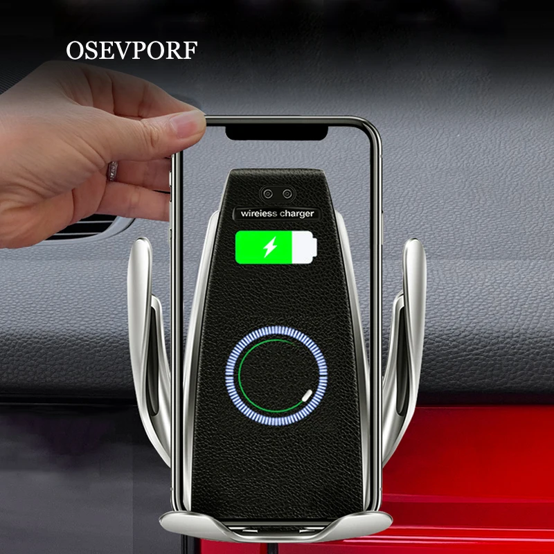 Автомобильное беспроводное зарядное устройство Qi для iPhone Xs Max X R 7 11 Samsung S10 S9 S8