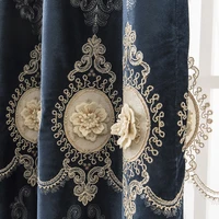 luxury 3d flower embroidery curtains for living room bedroom blackout curtains european style luxury window drapes ag3694