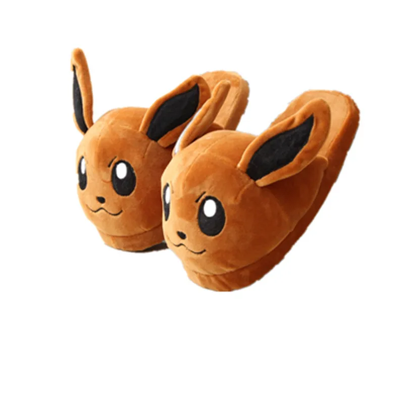 Новые Домашние тапочки Pokemon Pikachu зимняя водонепроницаемая теплая плюшевая
