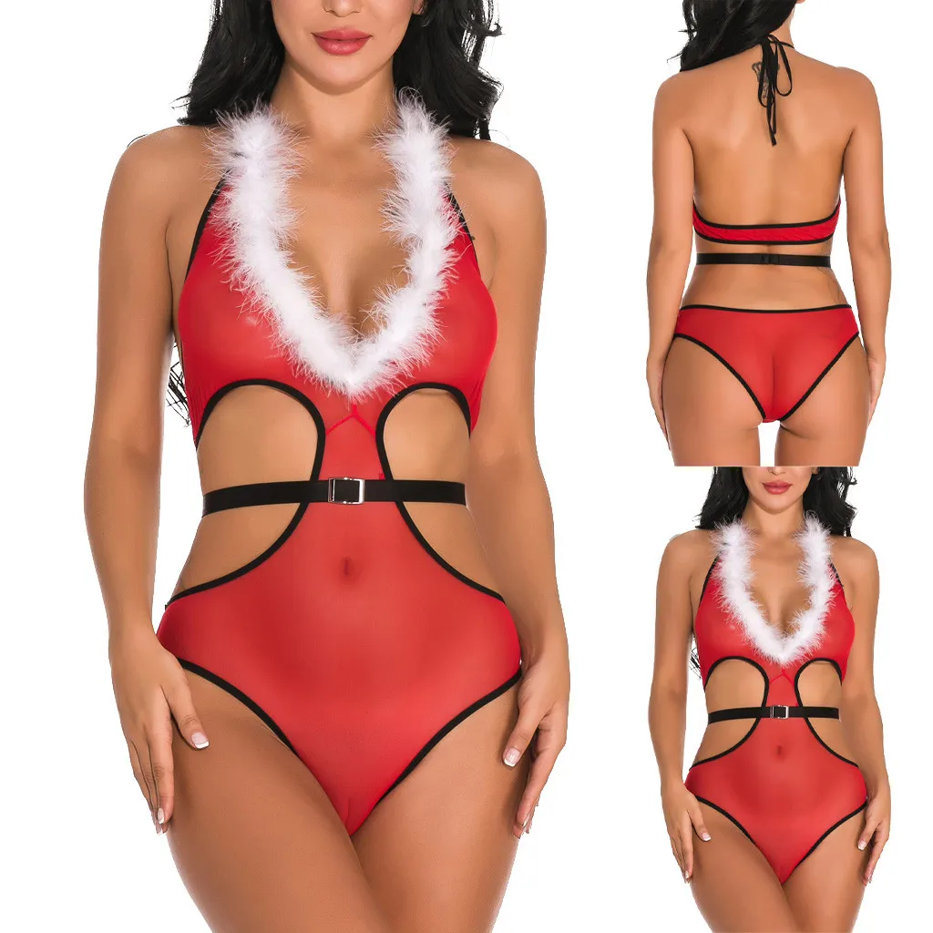 Женское рождественское сексуальное кружево женское бельё-Топик нижнее белье