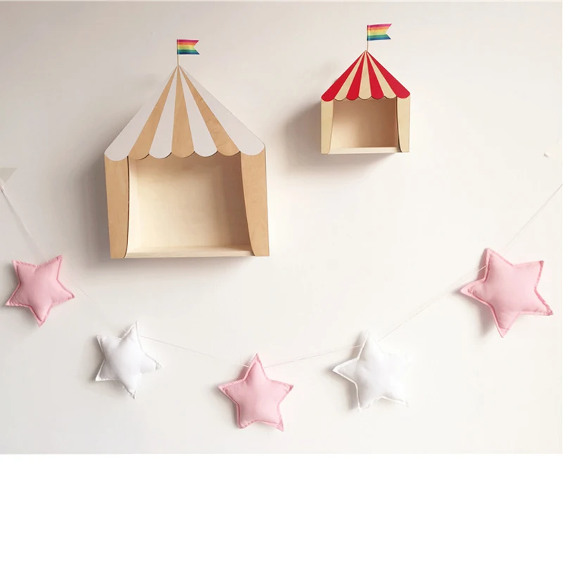 

Nordic Party Felt Fabric Star Garland Banner Tent Bed Mat Baby Shower Bunting Ornament Kids Room Hanging Wall Decor