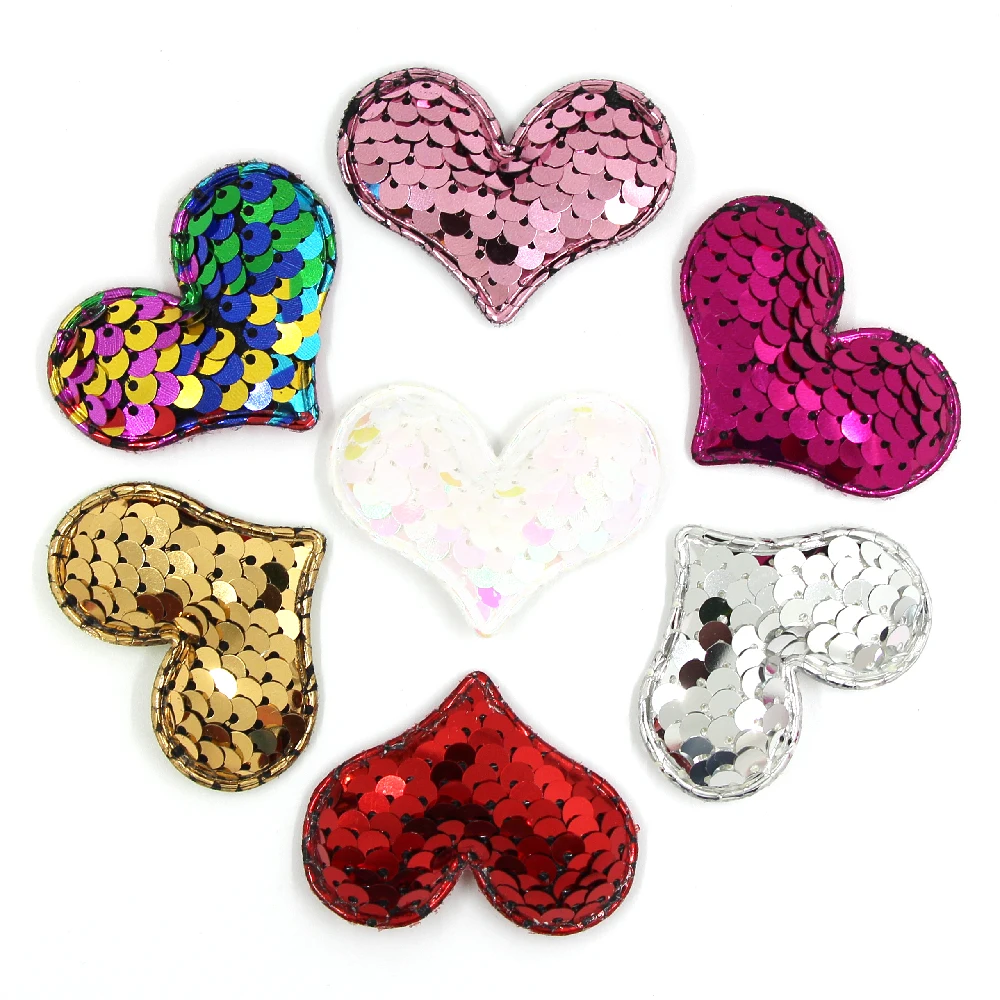 10Pcs Bows/Heart/Butterfly Patches Sequin For Clothes Hair Clips On Glue DIY Sew Padded Appliques Crafts | Дом и сад