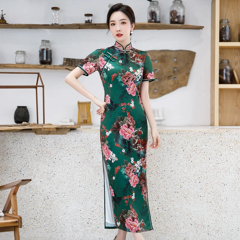 FZSLCYIYI модное из вискозы Cheongsam китайское классическое женское Qipao элегантное