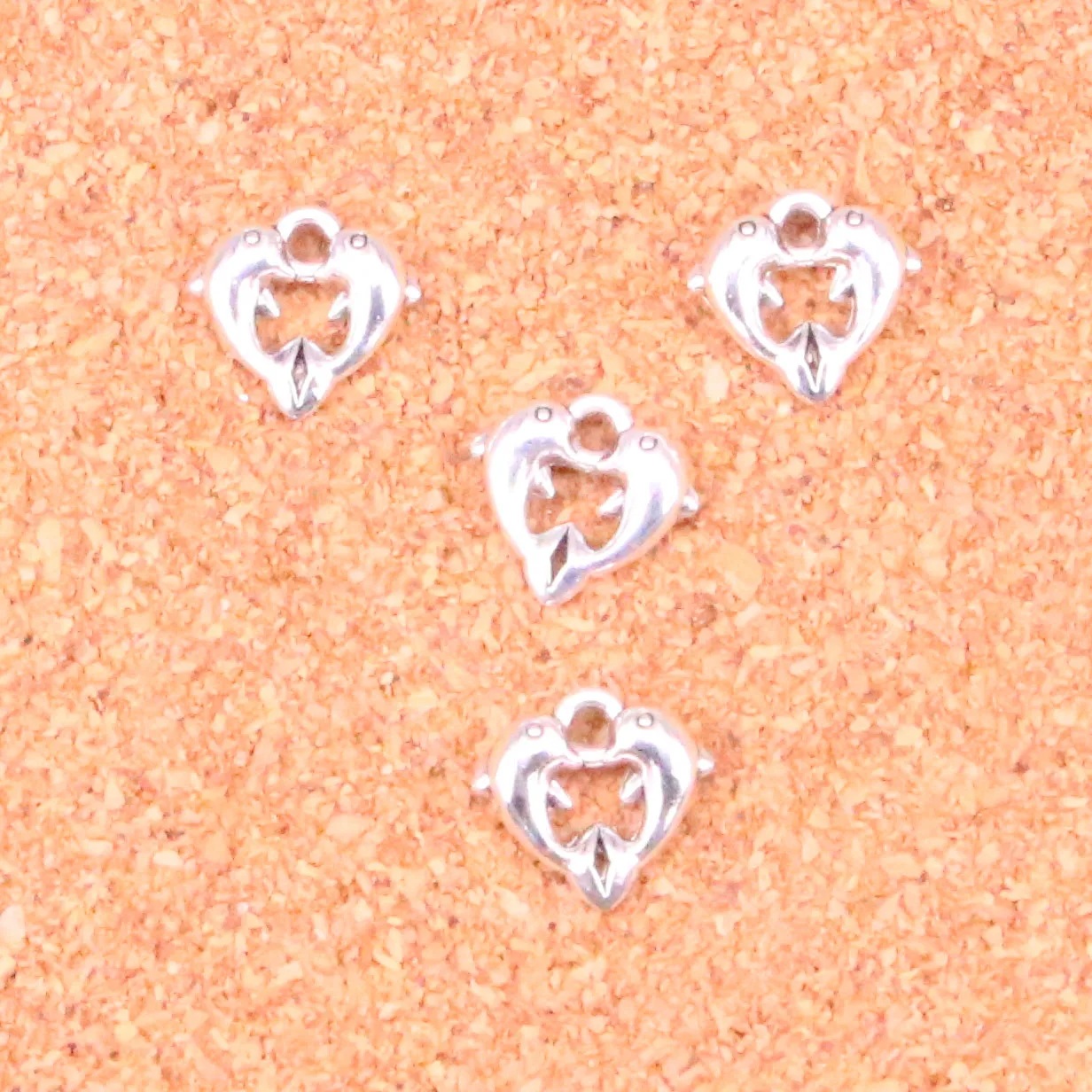 150 шт. Подвески с двойным дельфином античный кулон для изготовления винтажное