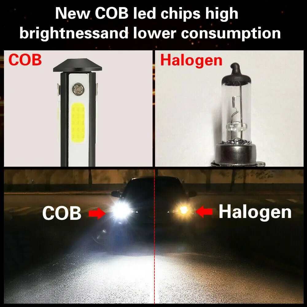 2pcs 360 Degree LED 14000LM H7 H11 LED Bulb H1 H4 H8 H9 9005 HB3 9006 HB4 Auto Car Headlight 6000K Fog Light 12V  H7 Led images - 6